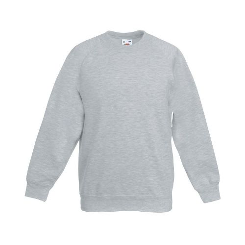 Fruit Of The Loom Kids Classic Raglan Sweatshirt Heather Grey